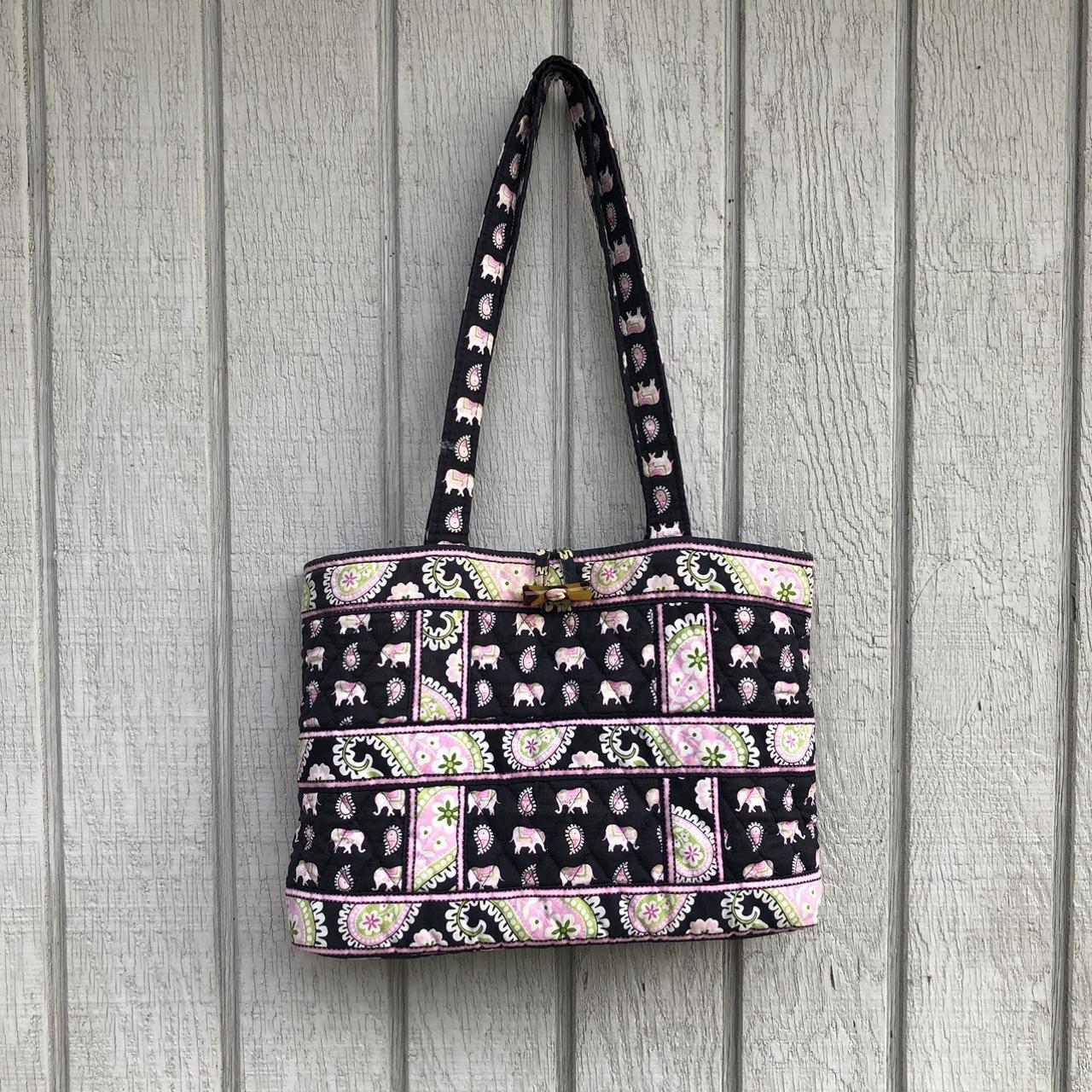 Vera Bradley elephant print quilted shoulder bag