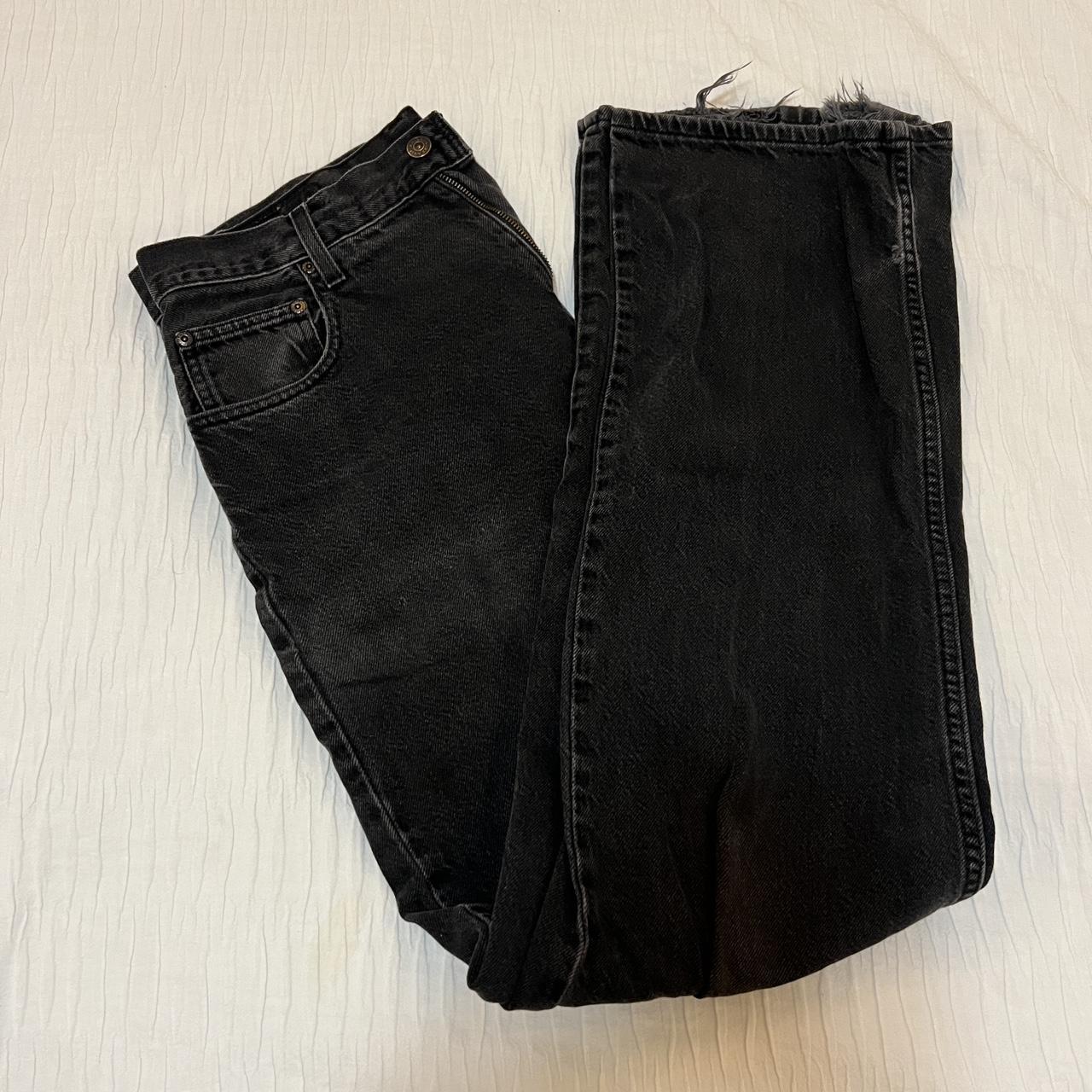 dark black jeans by arizona jean company heels are... - Depop