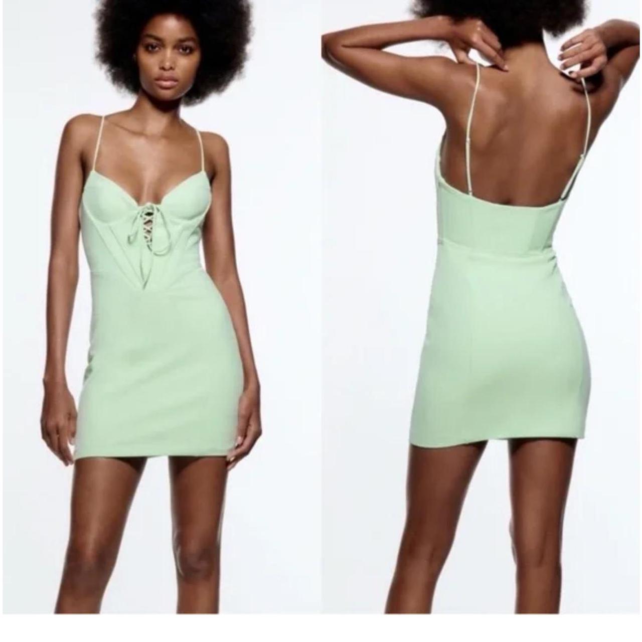 Zara mint green dress new arrivals