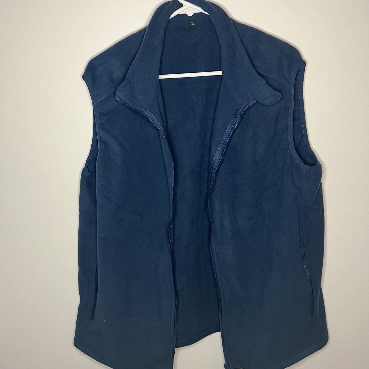 Blue fleece vest - Depop