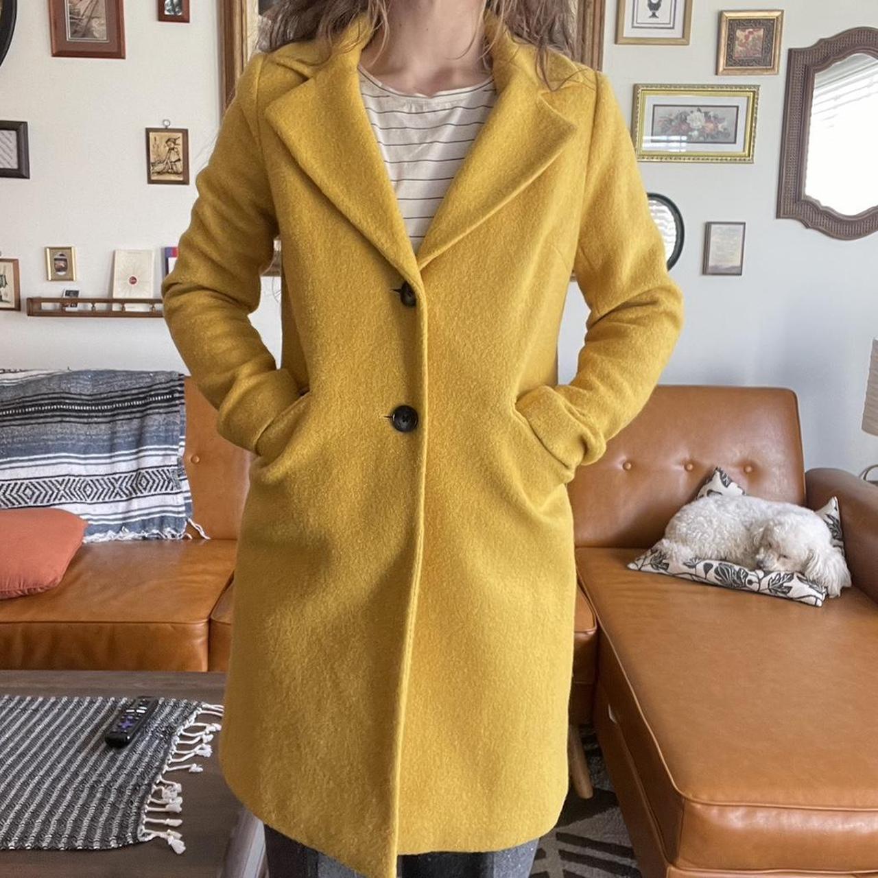 Women's mustard hot sale yellow peacoat