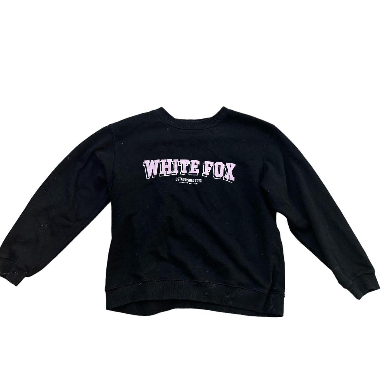 White Fox Jumper basic logo white fox jumper, pink... - Depop