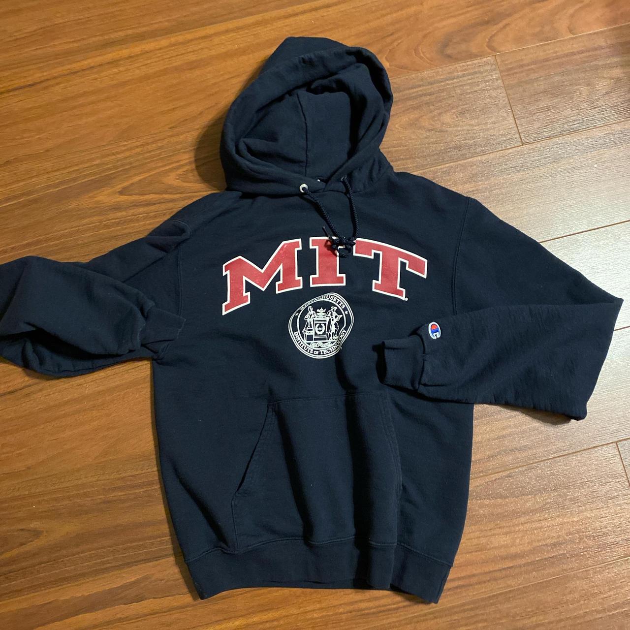 Navy champion MIT hoodie. As seen in Kendall Jenner