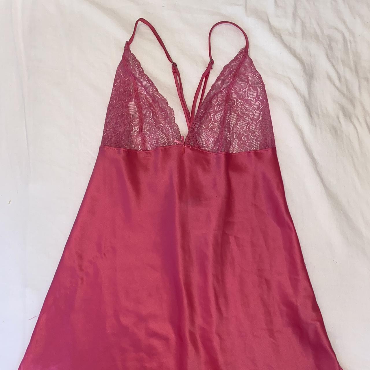 BOUX AVENUE PINK SLIP DRESS So cute and y2k Bright... - Depop