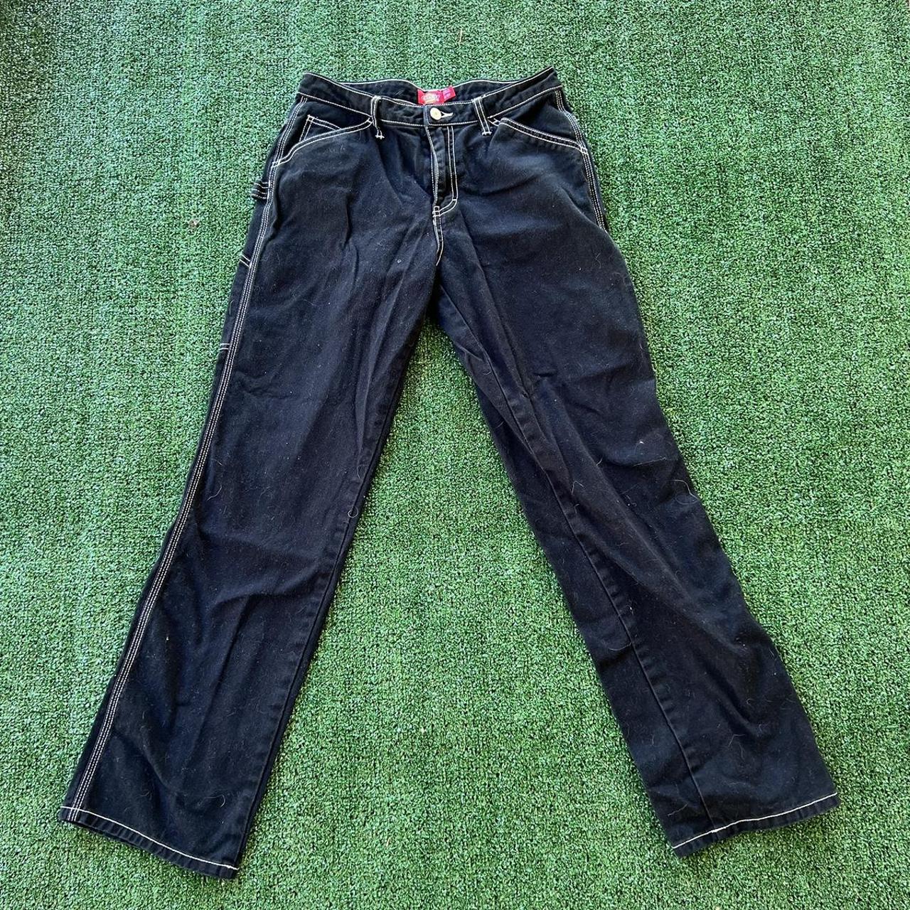 Black dickies with white stitching 27 inches waist... - Depop