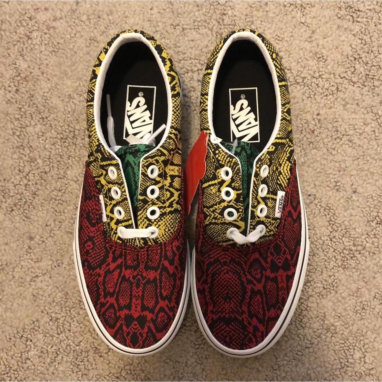 never worn vans!, multi python rasta colored, size
