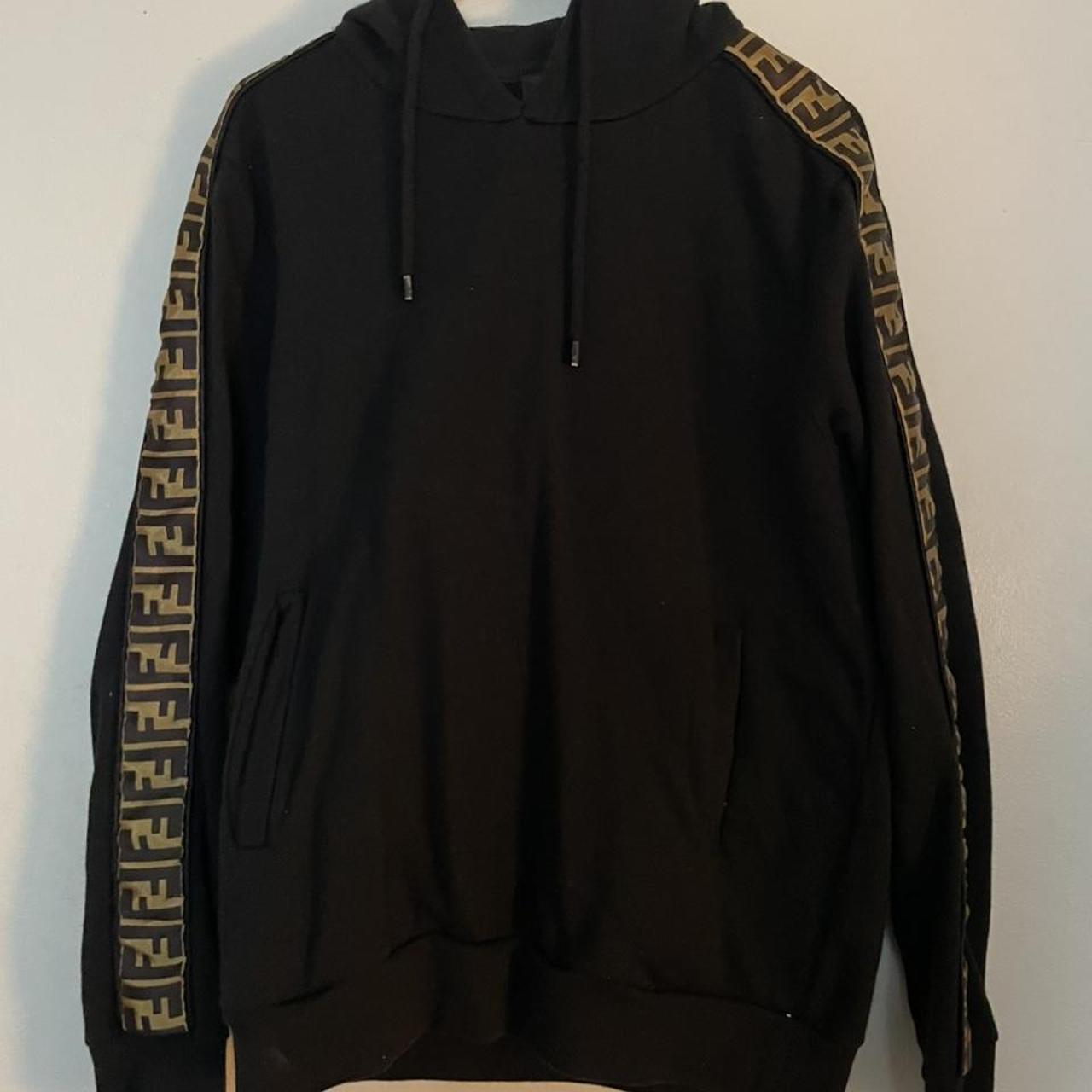 Fendi Men's Black and Gold Hoodie