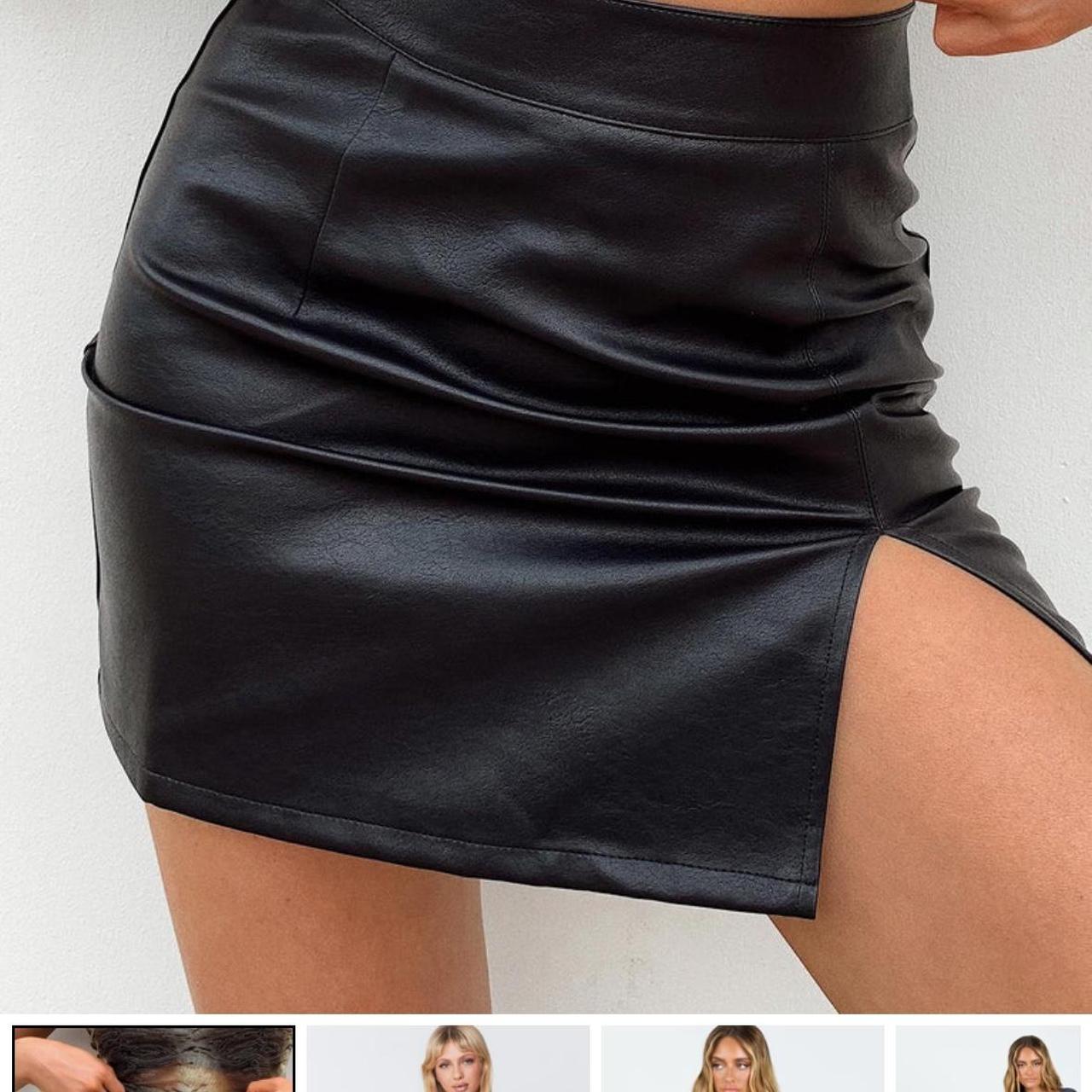 Lioness the Rizzo black mini leather skirt - size... - Depop