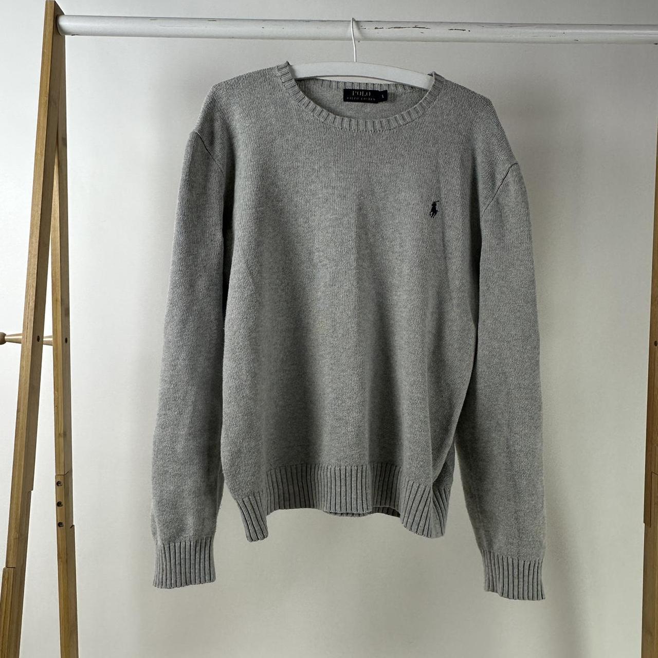 Vintage 00’s noughties knit grey jumper Ralph Lauren... - Depop