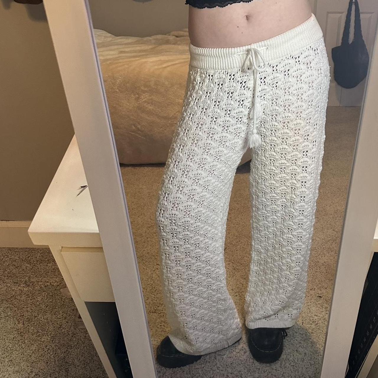 #aerie #crochet pants with an adjustable waistband Depop