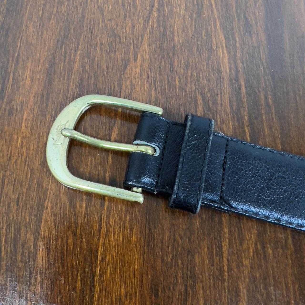 Yves Saint Laurent Men's Black Belt | Depop