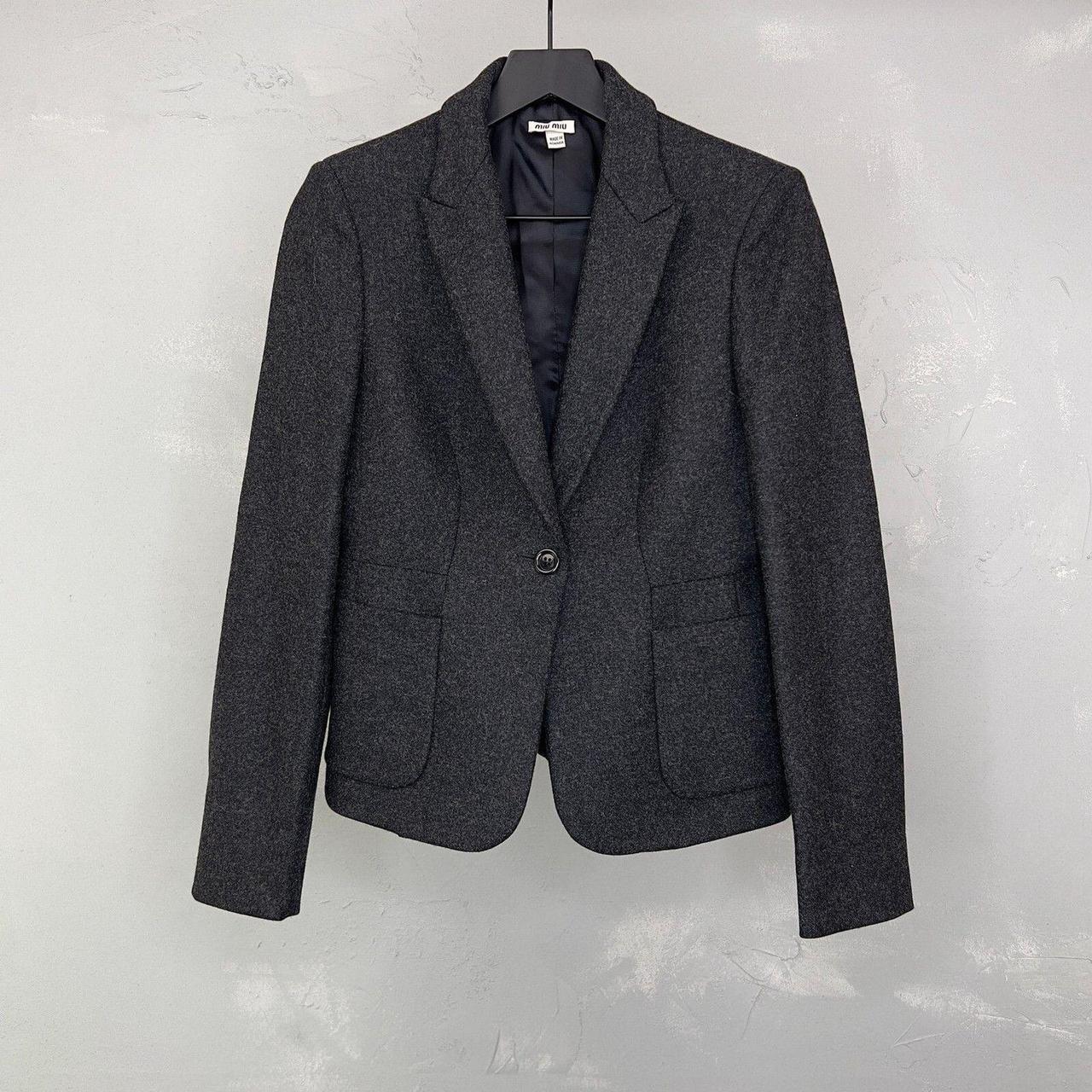 Miu Miu Women's Blazer Jacket - Grey - 6 – MIU MI… - image 1