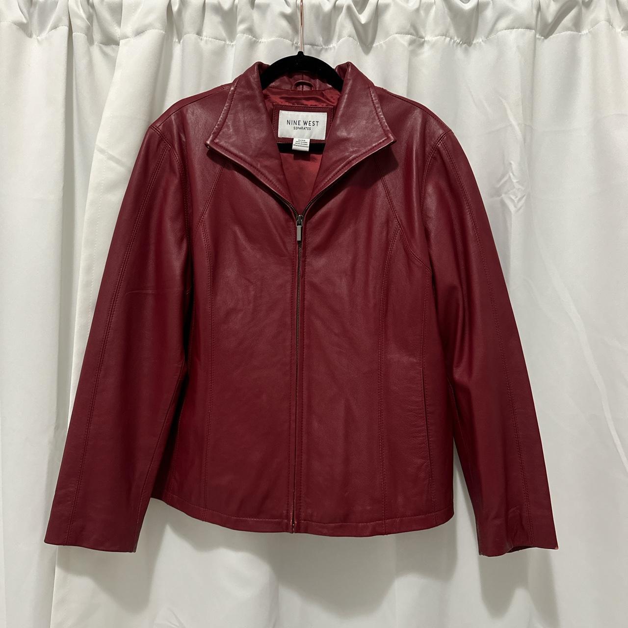 Nine West Women S Red And Burgundy Jacket Depop