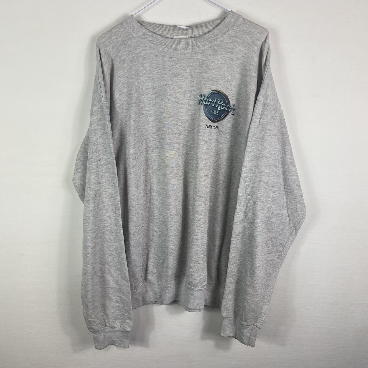 Hard Rock Cafe print sweatshirt grey Size -... - Depop