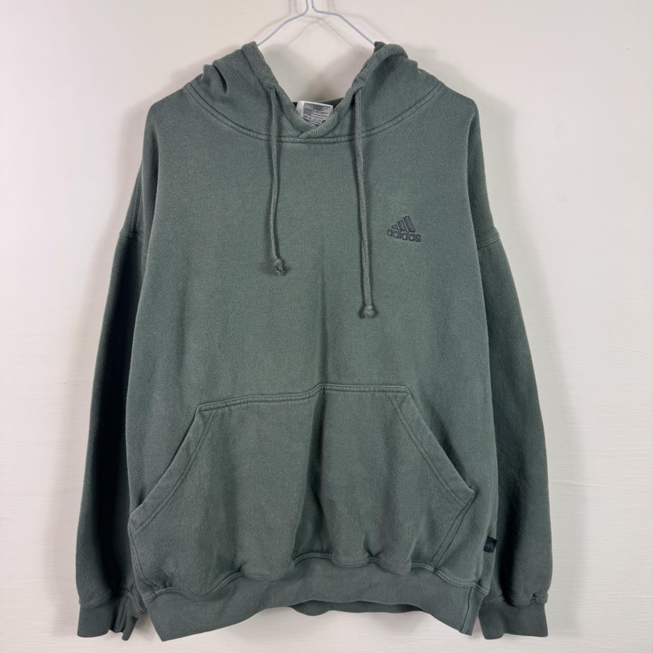 Adidas logo hoodie green Size Depop