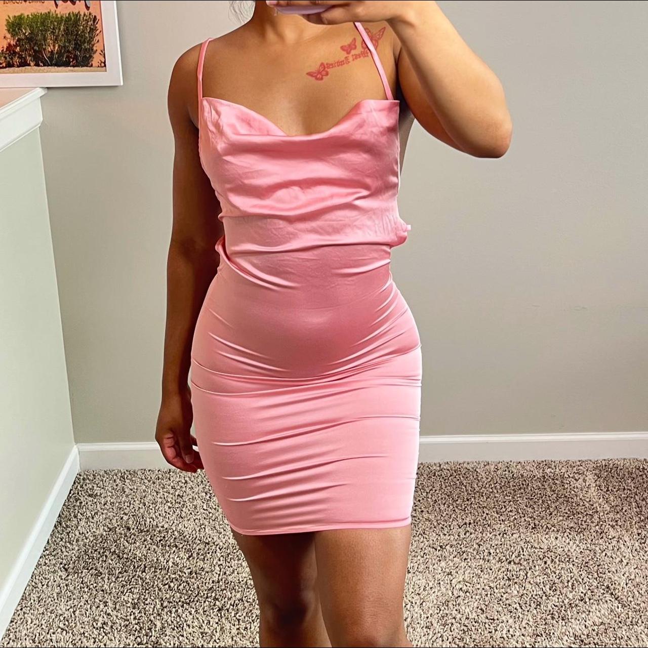 Fashion nova 2025 pink satin dress