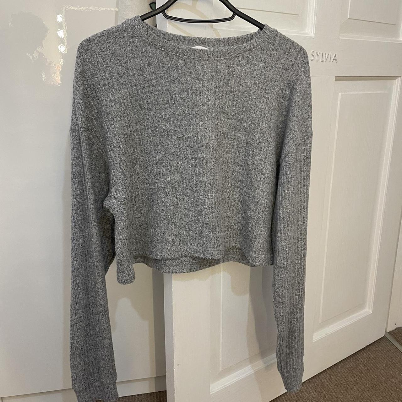 grey marl ribbed lounge wear top/jumper girls age... - Depop