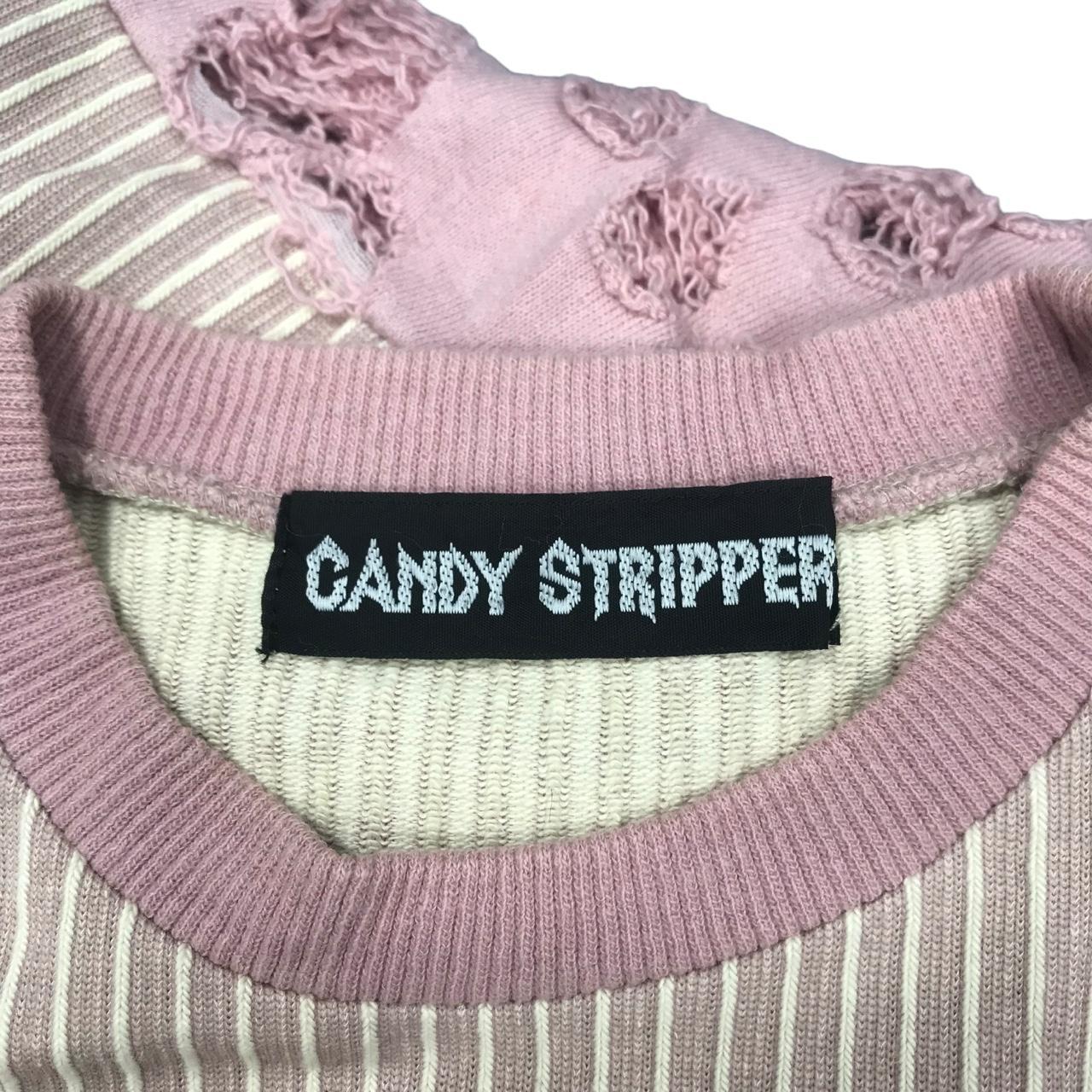 Vintage CANDY STRIPPER Sweatshirt Distressed Design... - Depop