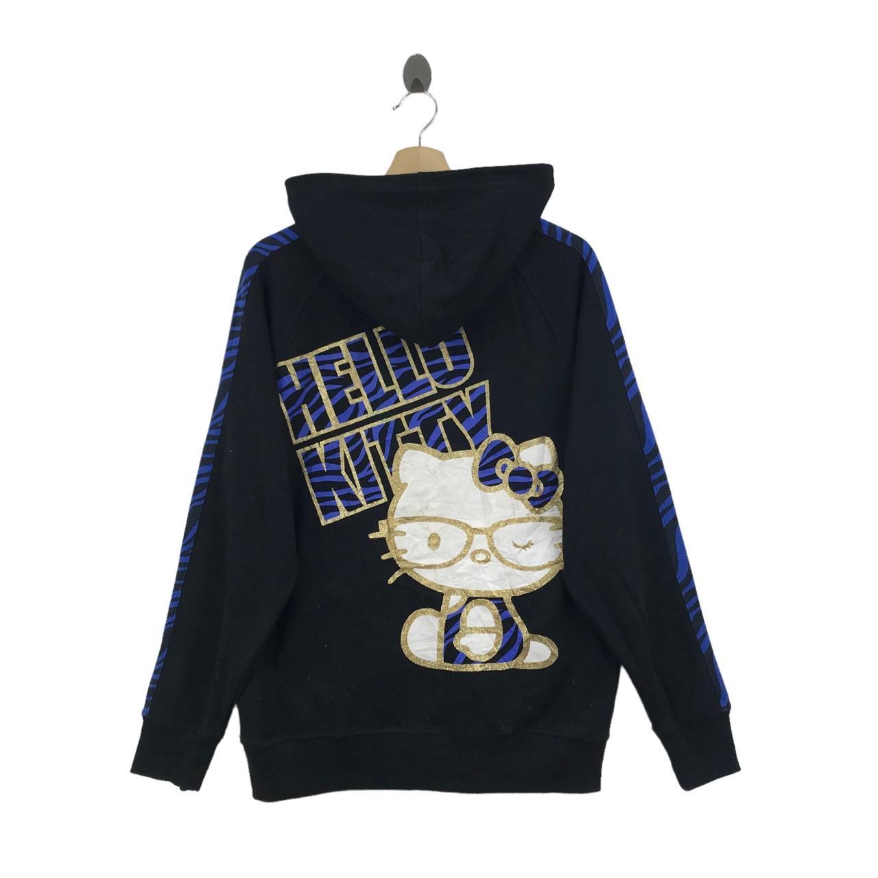 Hello Kitty Men's Blue and Black Hoodie | Depop