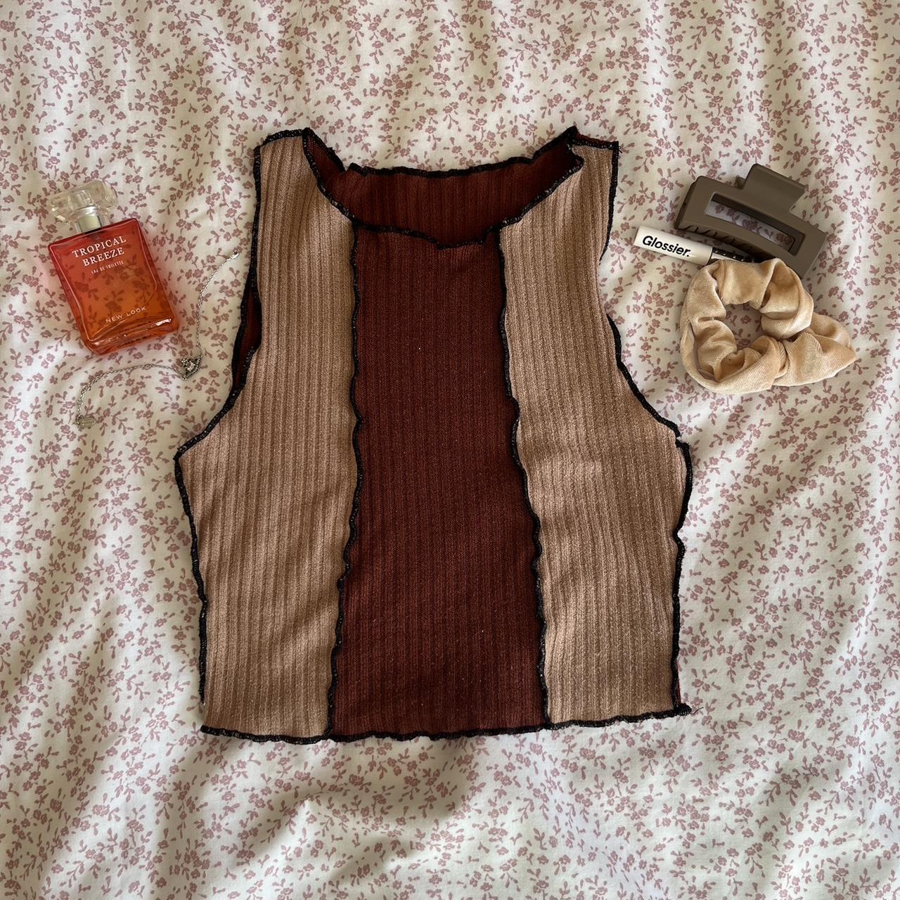 ﾟﾟ･｡･ﾟﾟ｡ ﾟ。 shein brown cropped top ﾟ･｡･ﾟ ⋆˙ ♡... Depop