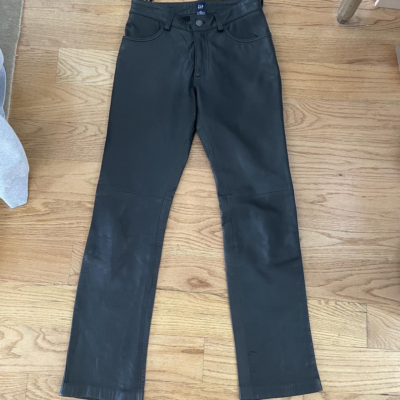 Gap vintage black leather pants These feel like... - Depop