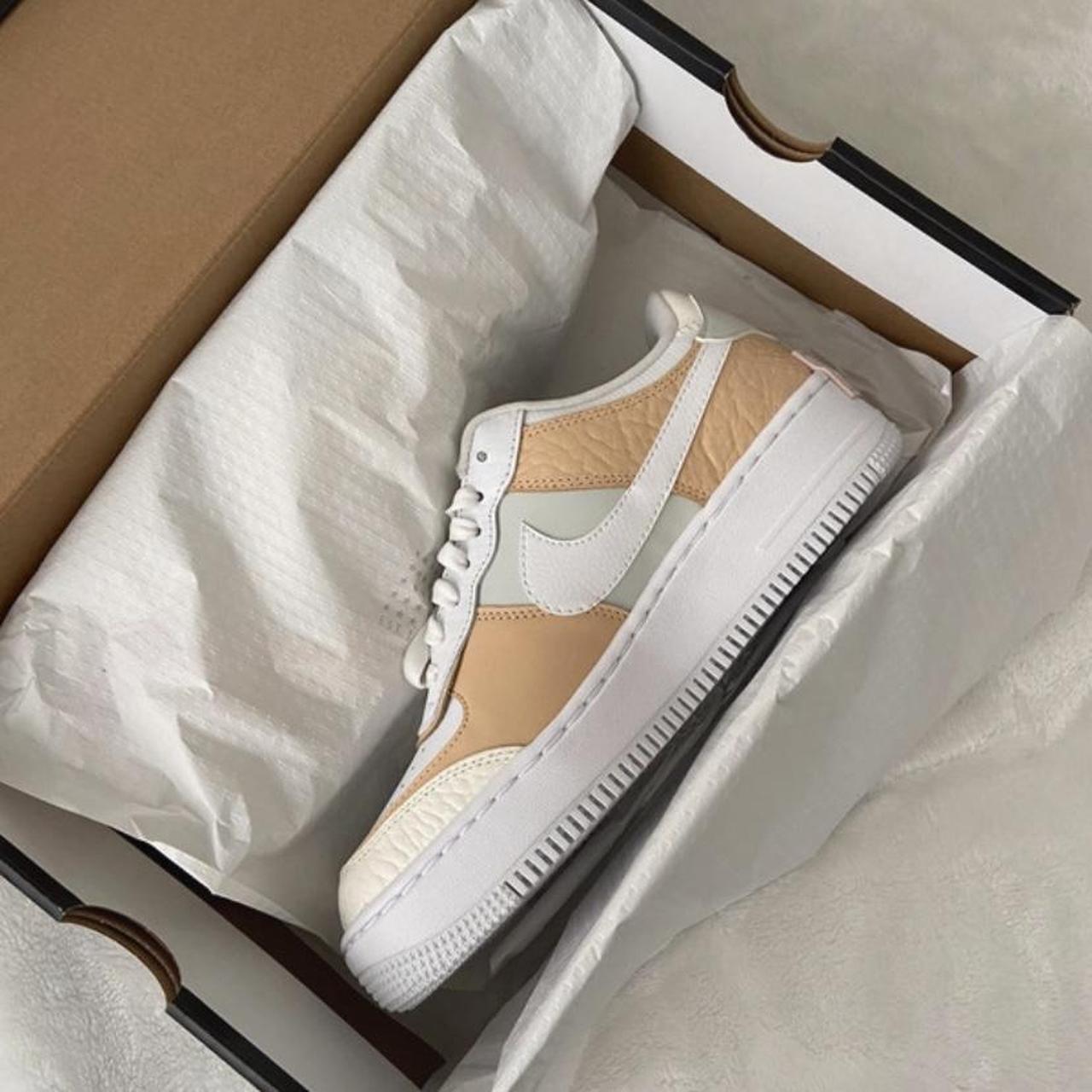 Nike Women's White and Cream Trainers | Depop