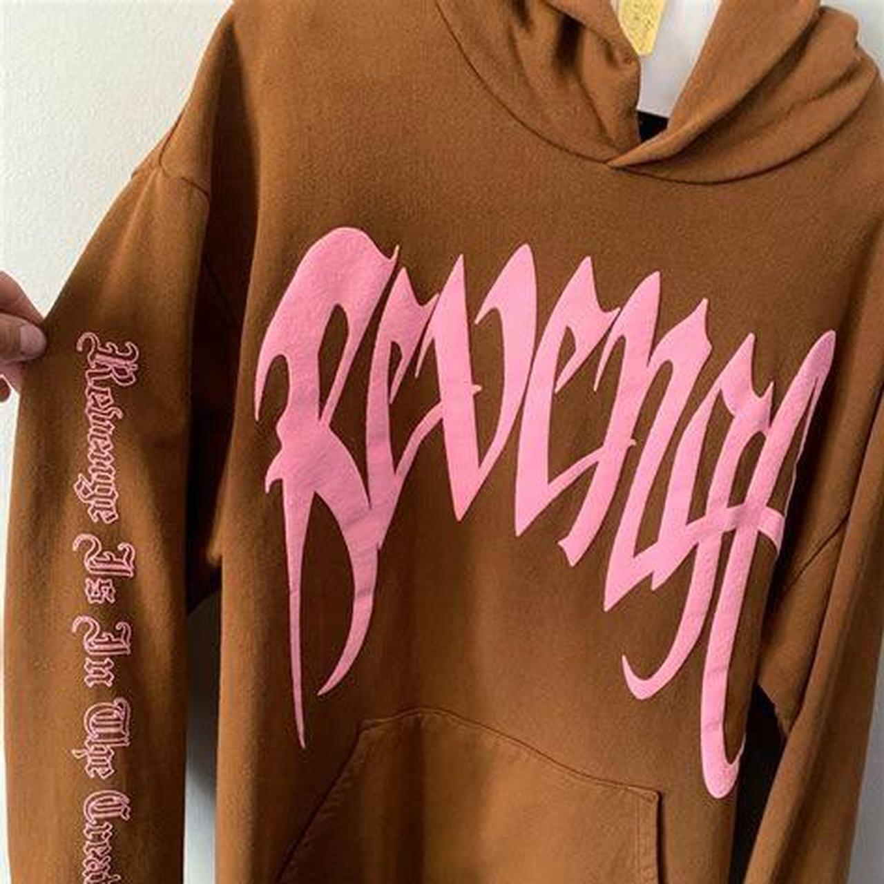 REVENGE BROWN AND PINK HOODIE Only worn once . Depop