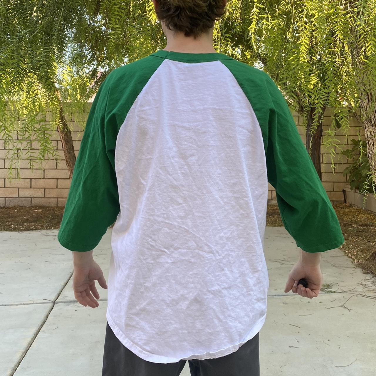 VINTAGE COLOR BLOCK MID SLEEVE BASEBALL TEE white... Depop