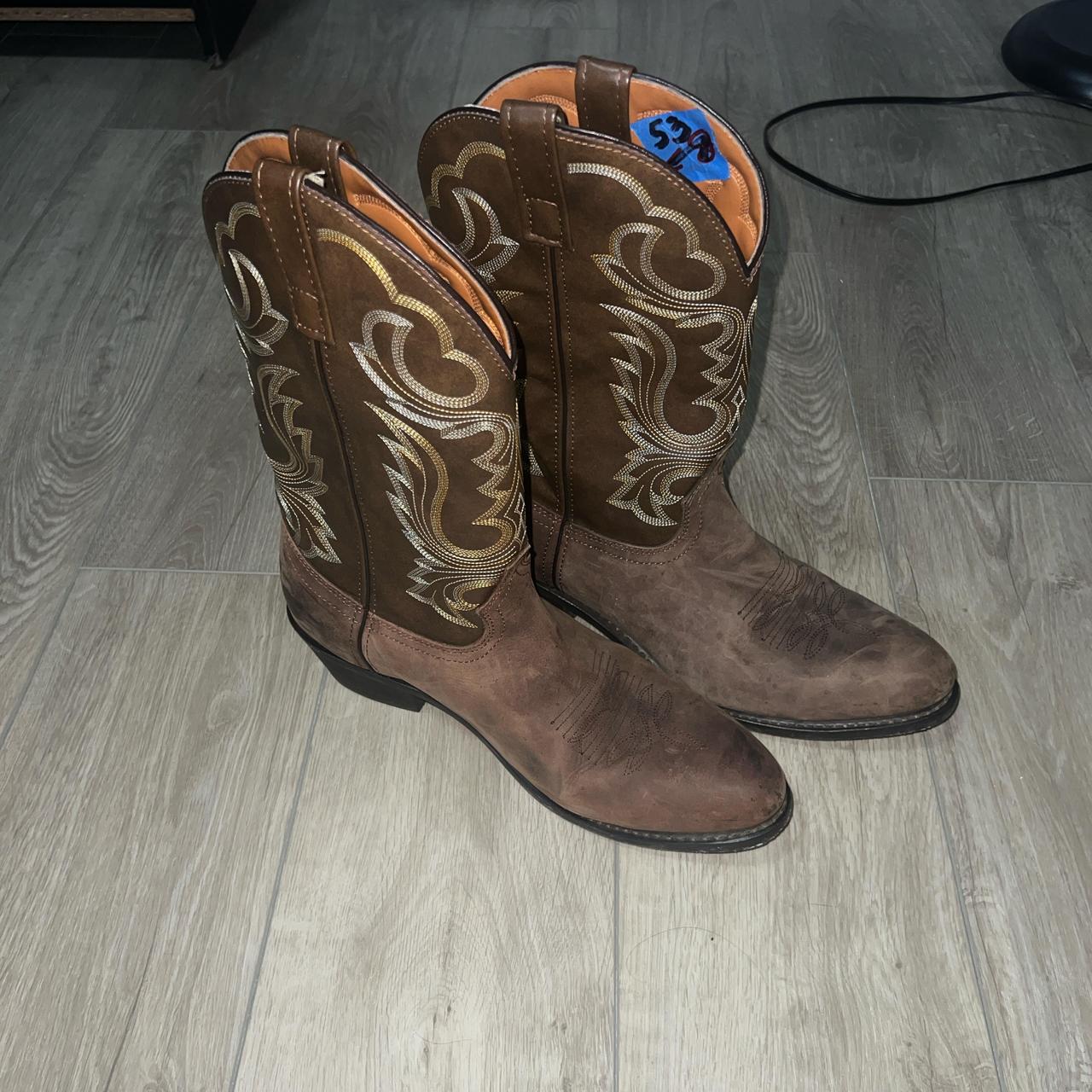 Brown cowboy boots dope pattern - Depop