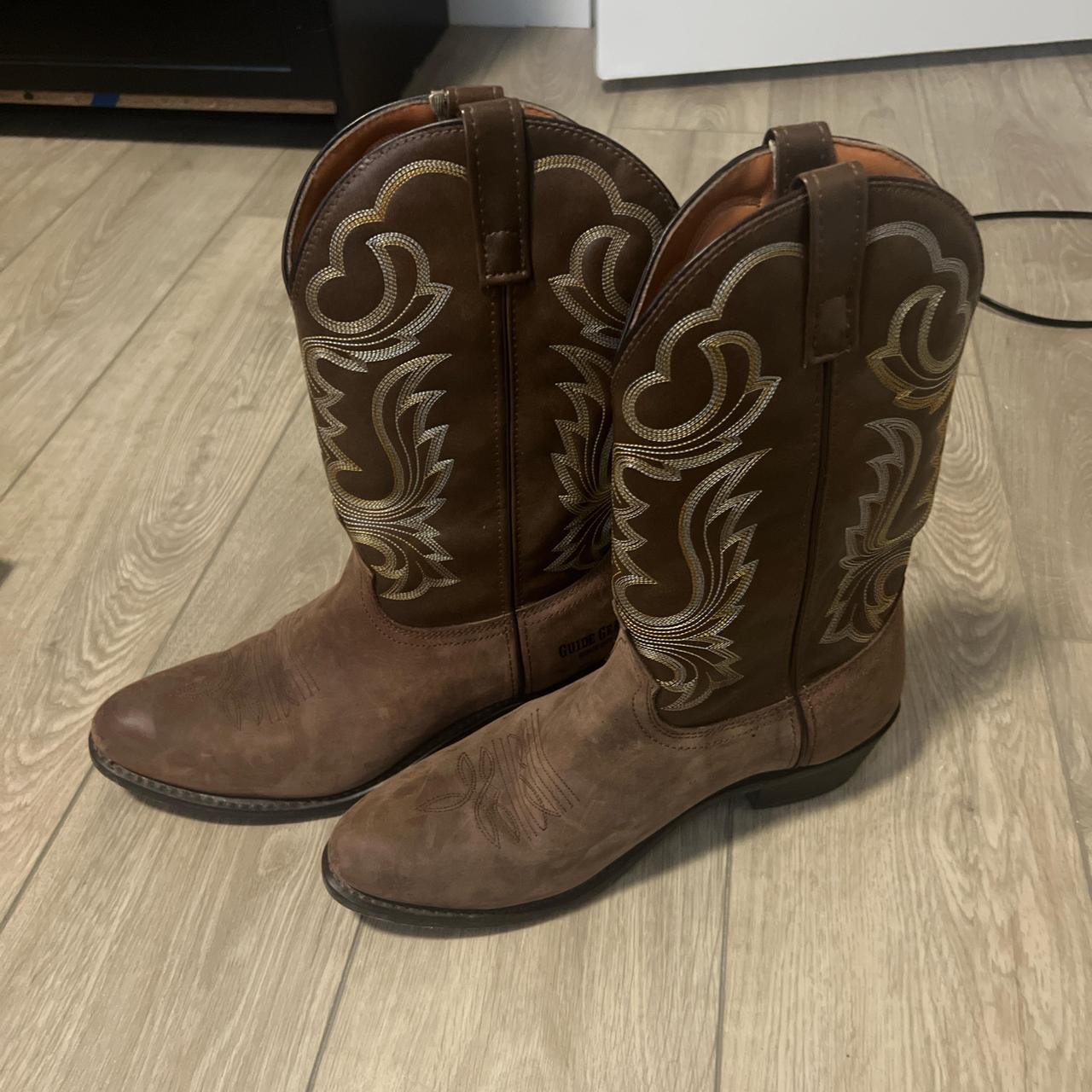 Brown cowboy boots dope pattern - Depop