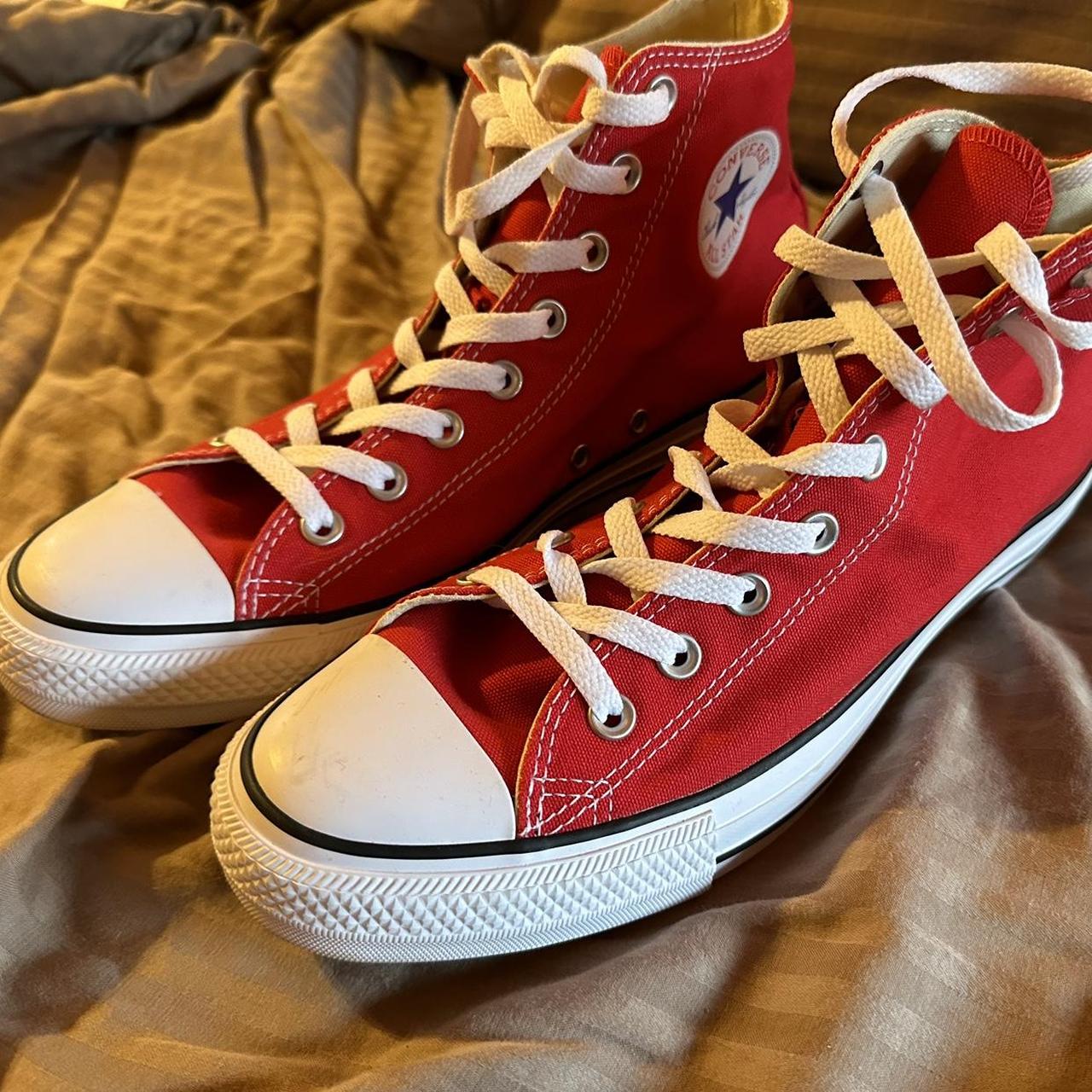 Red Converse High tops size 9.5 #converse... - Depop