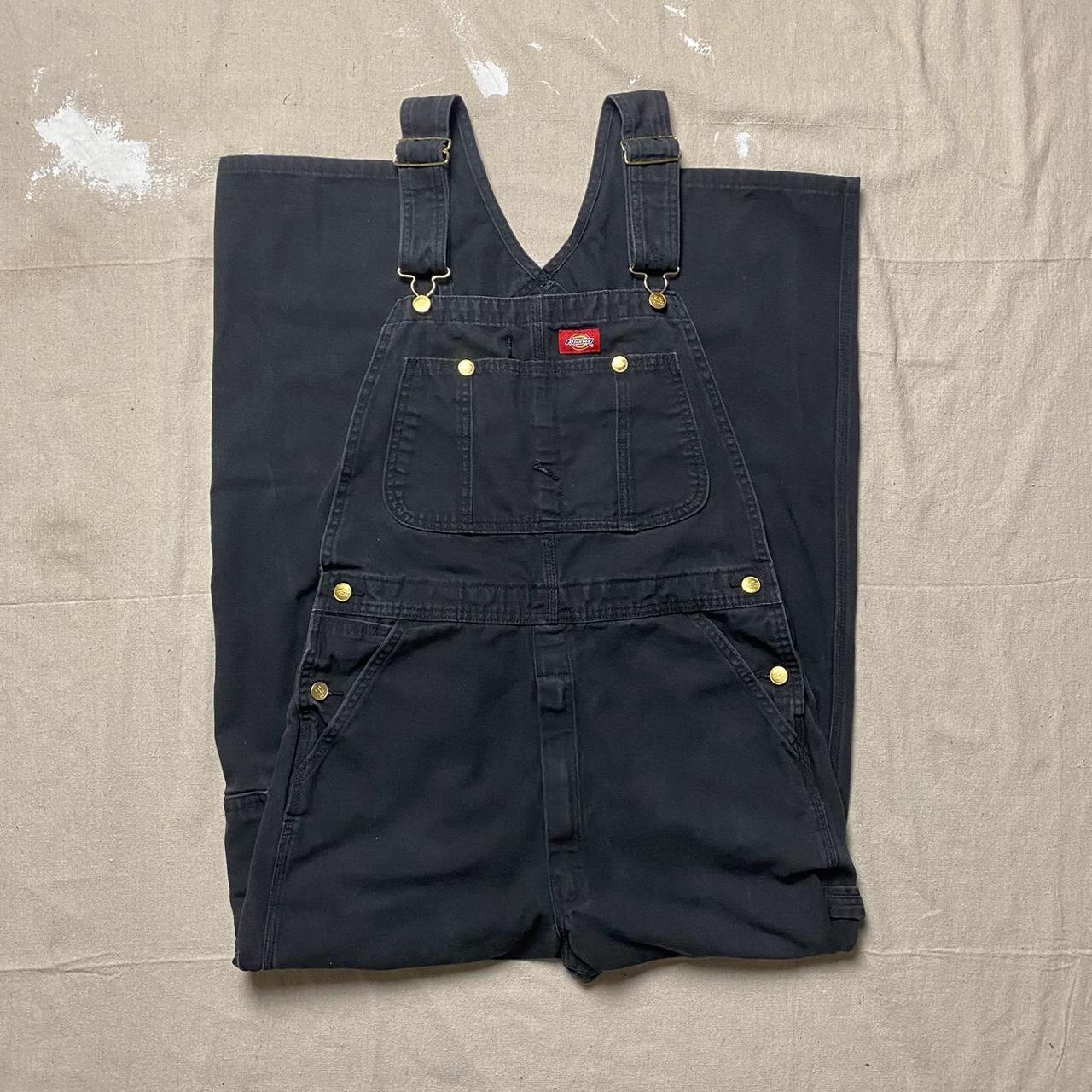 Dickies Men's Black Dungareesoveralls Depop