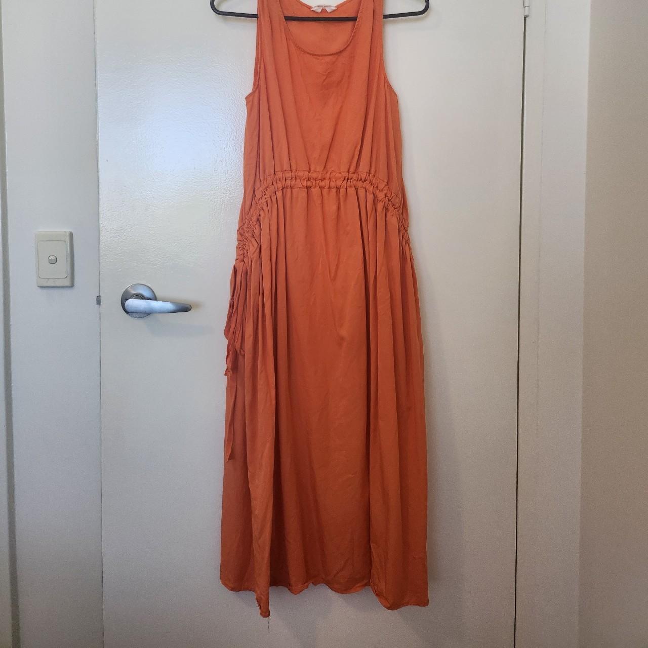 Gorman Orange summer dress with ruching Size