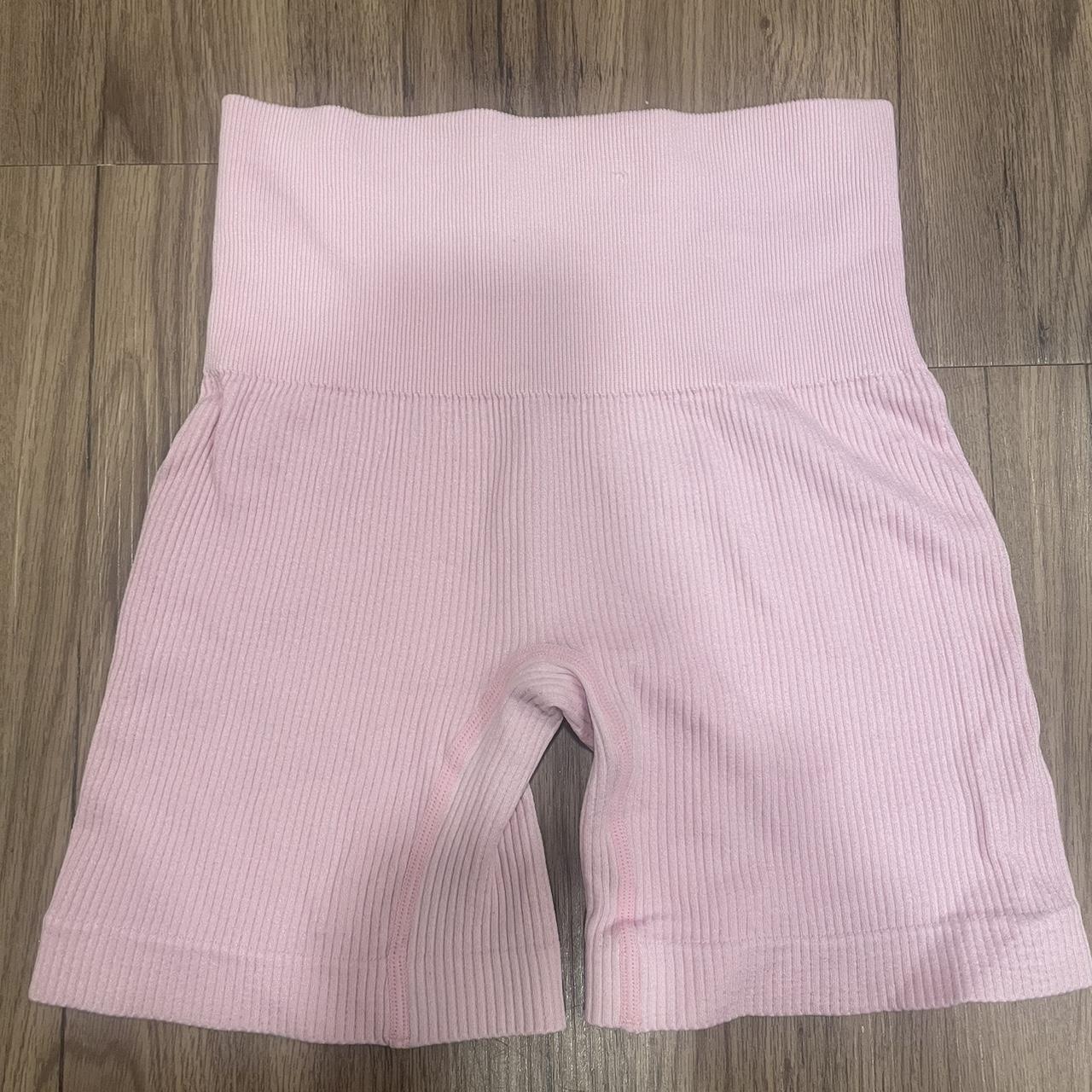 light pink GB biker shorts, i think I’ve worn these... - Depop