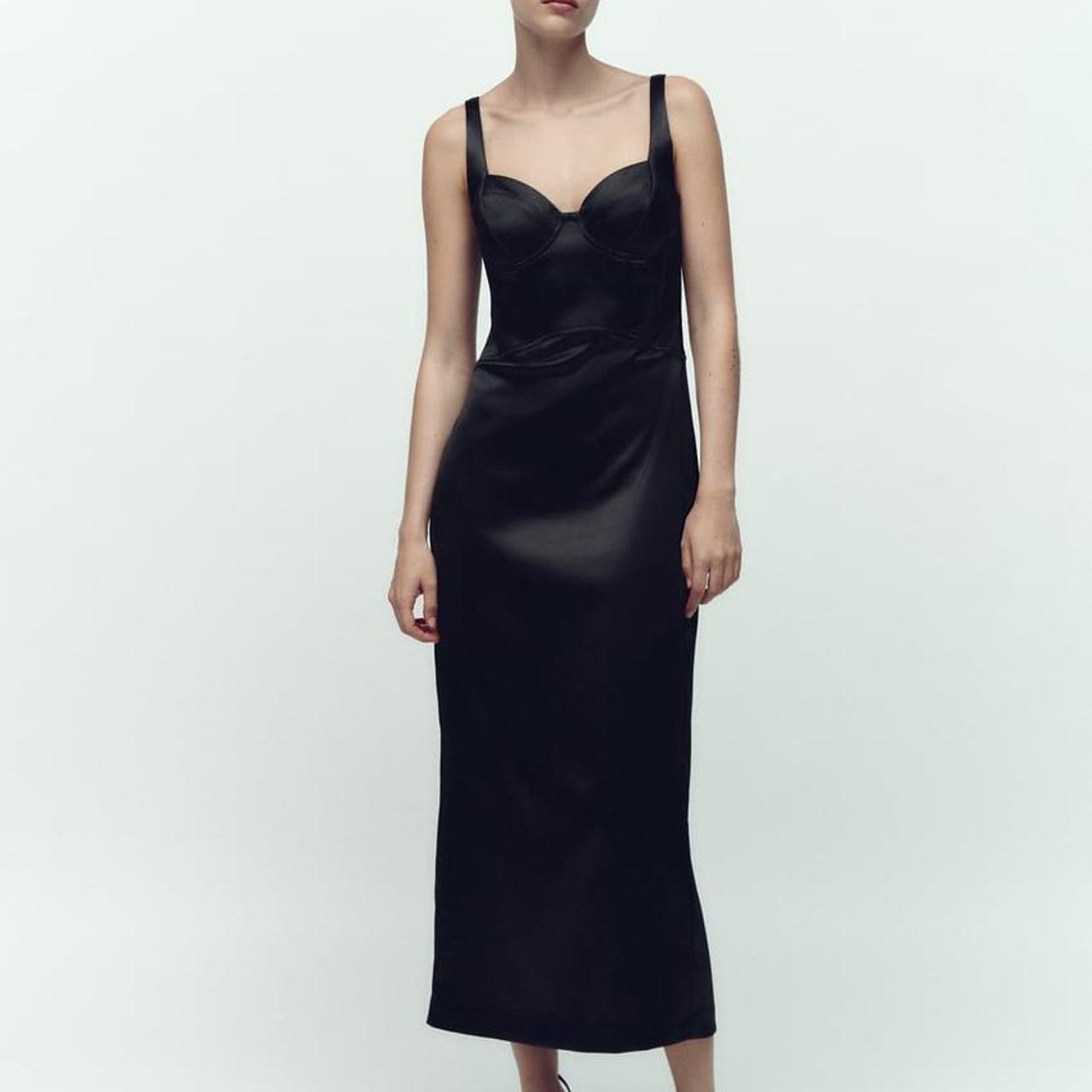 Zara, Dresses, Nwt Zara Satin Corset Style Midi Dress