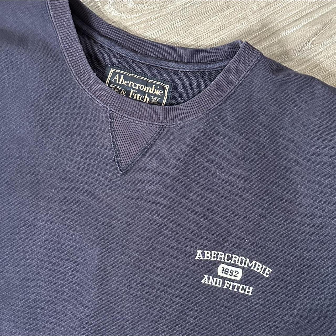 Vintage Abercrombie & Fitch blue crew neck sweater... - Depop