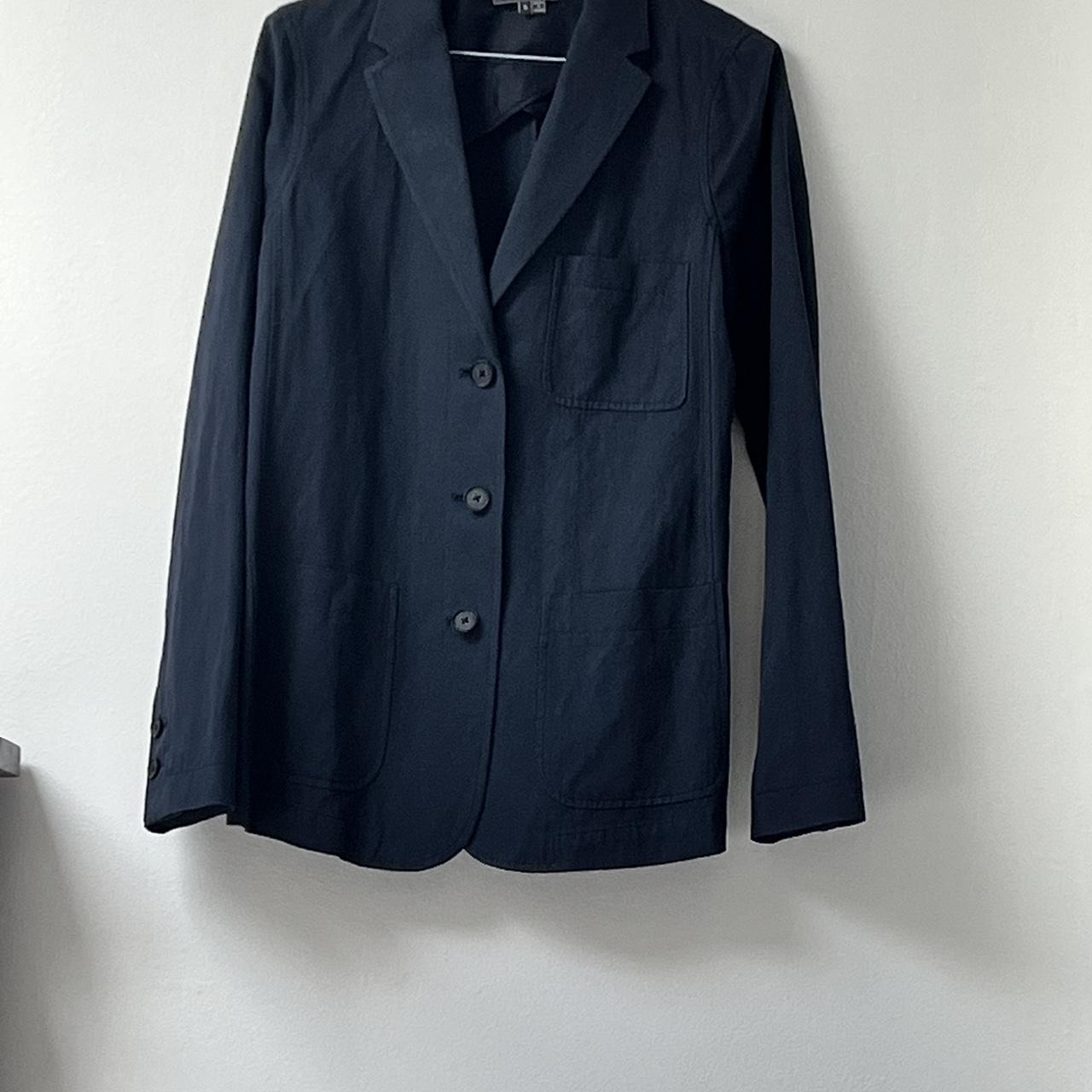 Theory Women's Navy Jacket | Depop