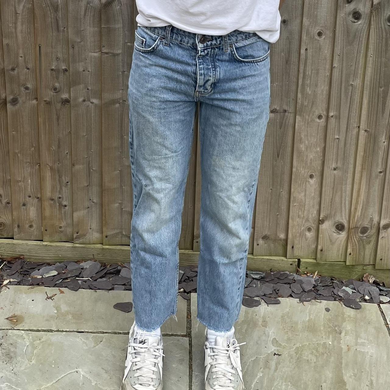 Urban Outfitters Men's White and Blue Jeans Depop