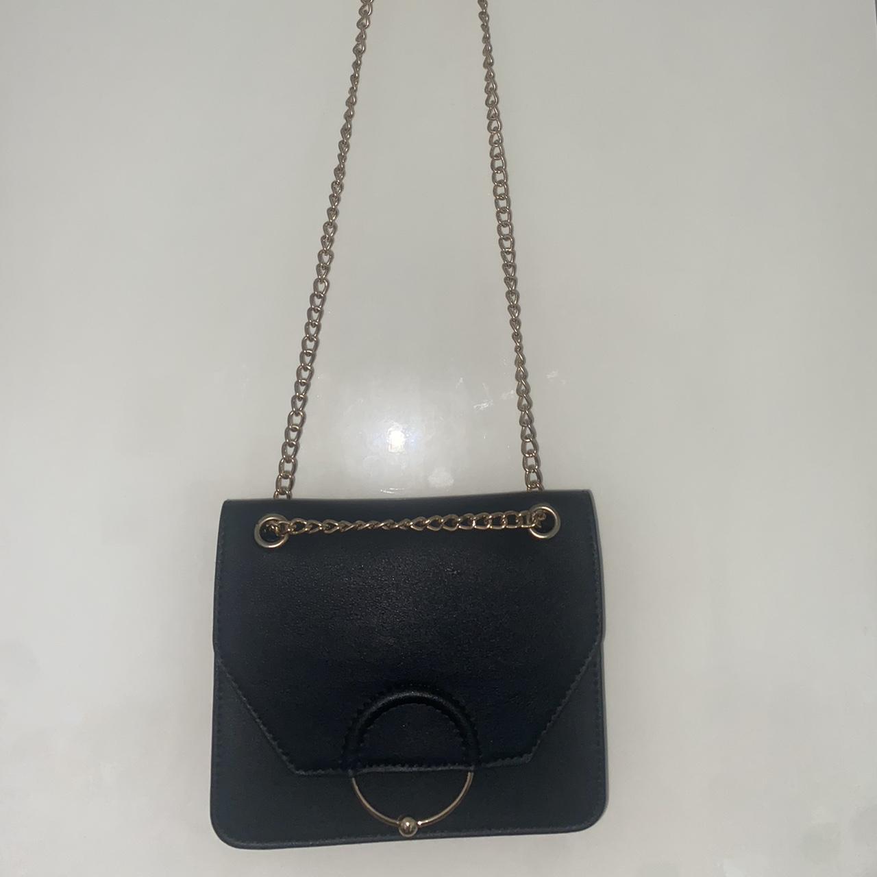 ASOS Women's Black and Gold Bag | Depop