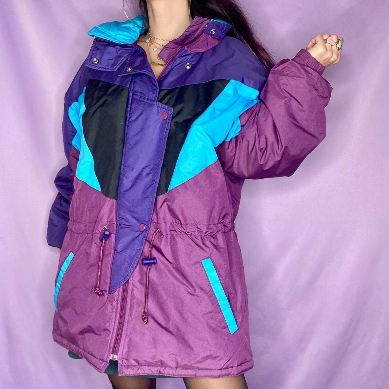 Vintage Colour Block Ski Jacket Vintage 90s zip up... - Depop