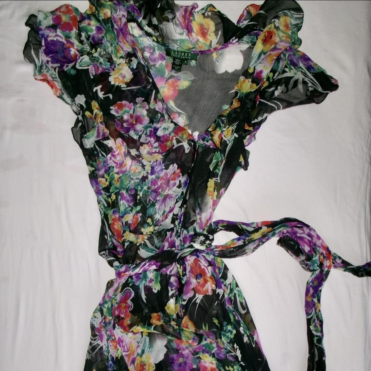 Lauren ralph lauren floral mesh sales dress