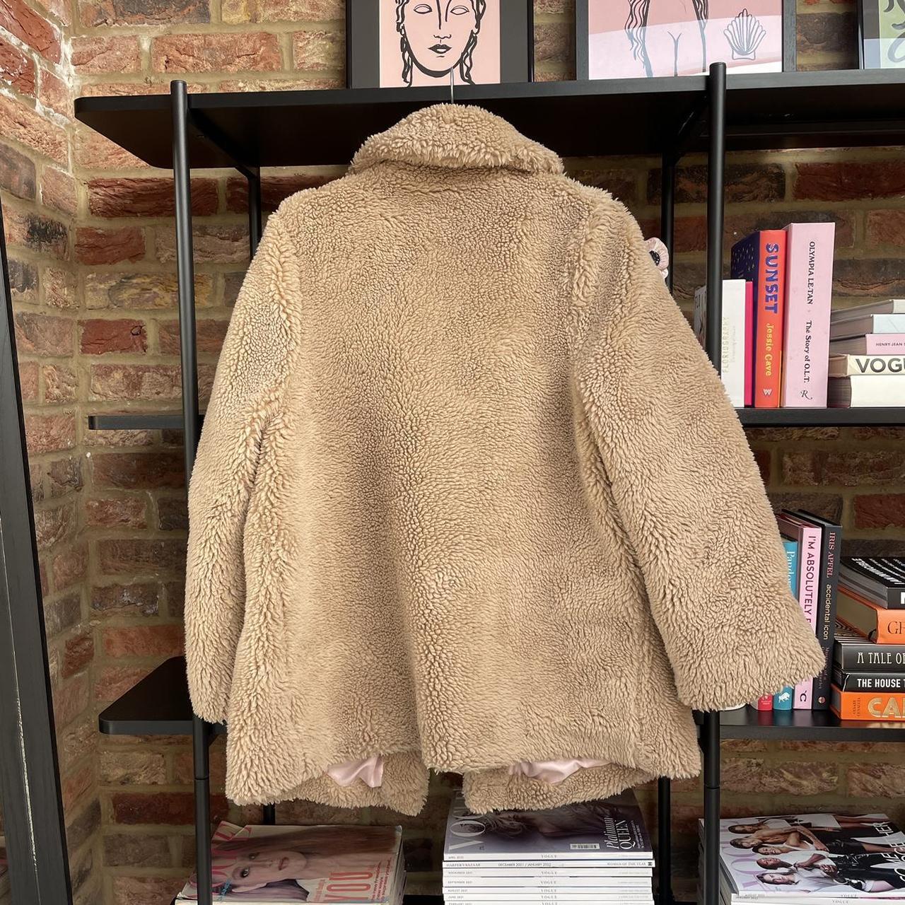 Beige Teddy Coat Size UK 10 In excellent... Depop