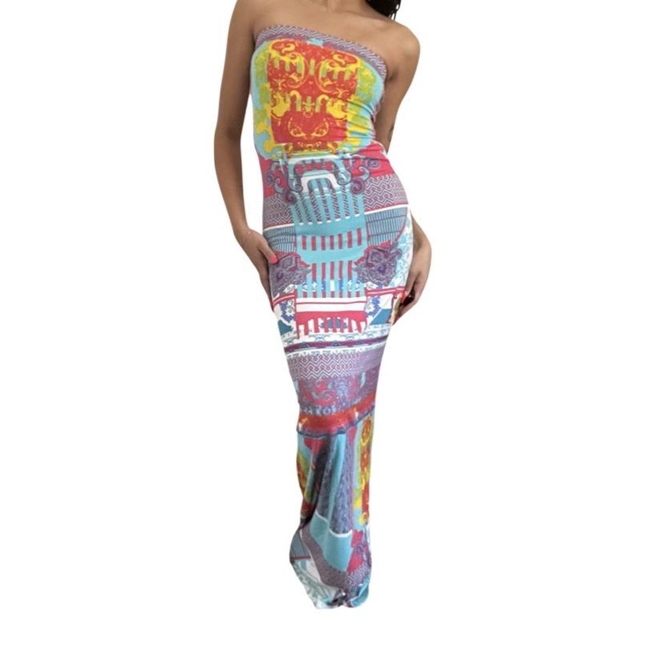 Rainbow tube top dress hotsell