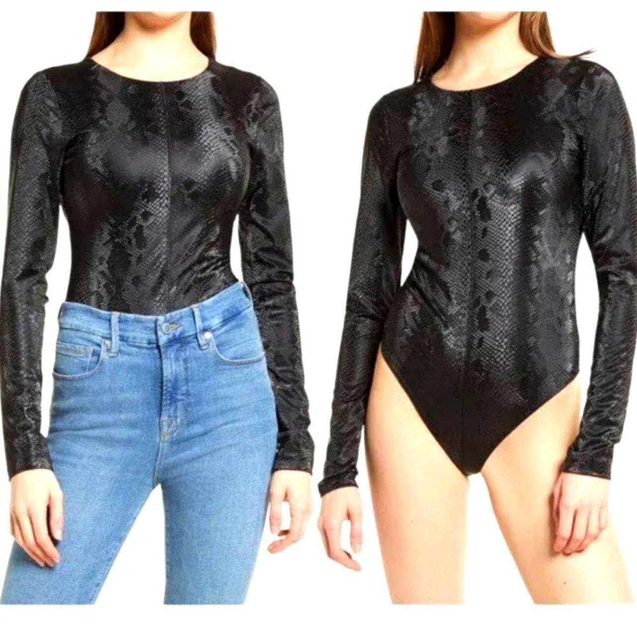 Good American Snakeskin store Faux Leather Bodysuit