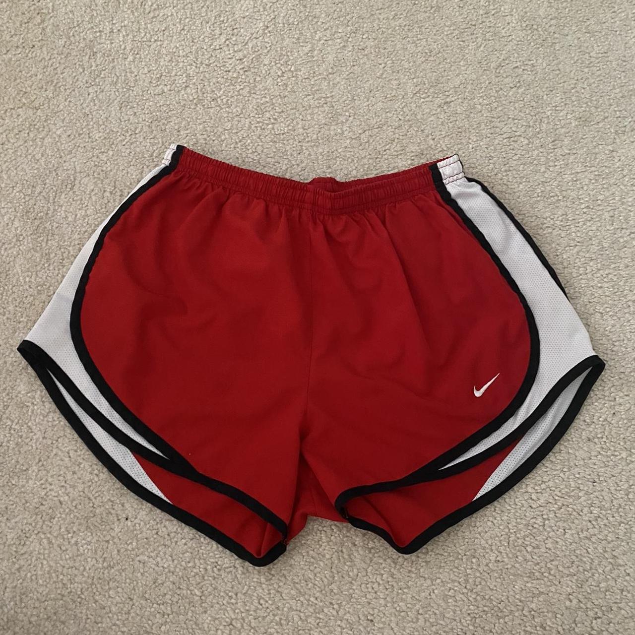 red nike shorts, the drawstring has been taken out Depop