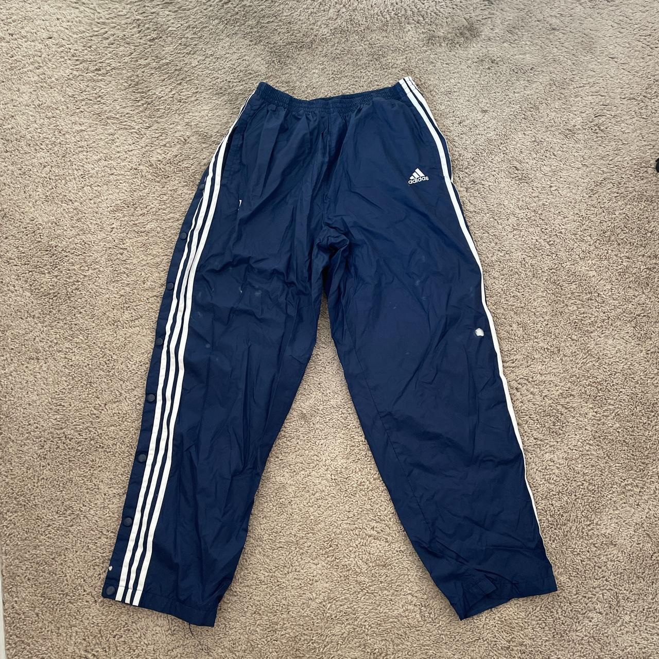 Vintage Adidas tear away track pants Size XL Fair... - Depop