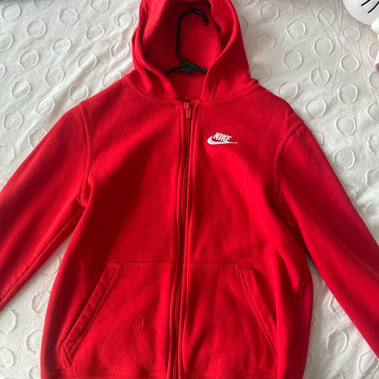 red nike zip up hoodie men's