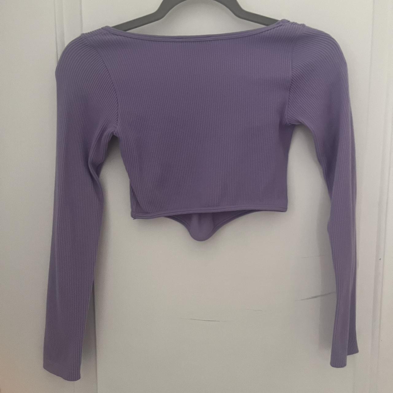 ZARA Purple long sleeve crop top 💜 never worn Depop