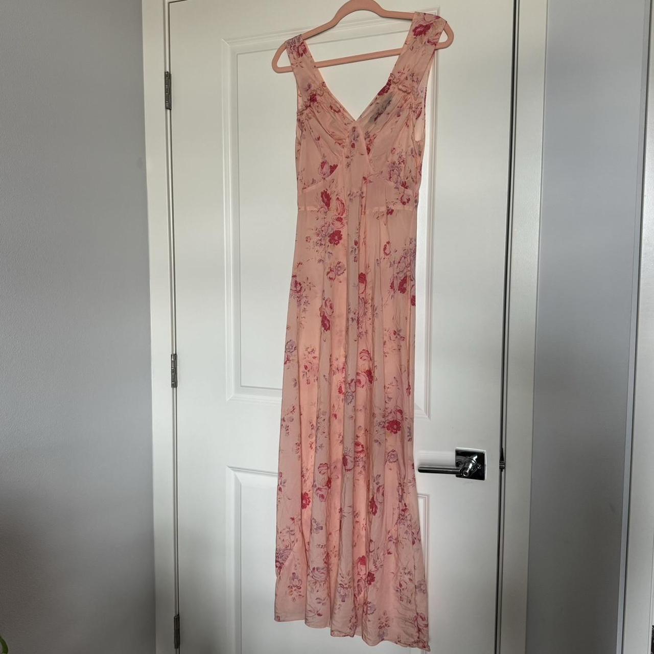 Realisation Par Pink Floral Maxi Dress (dark color... - Depop