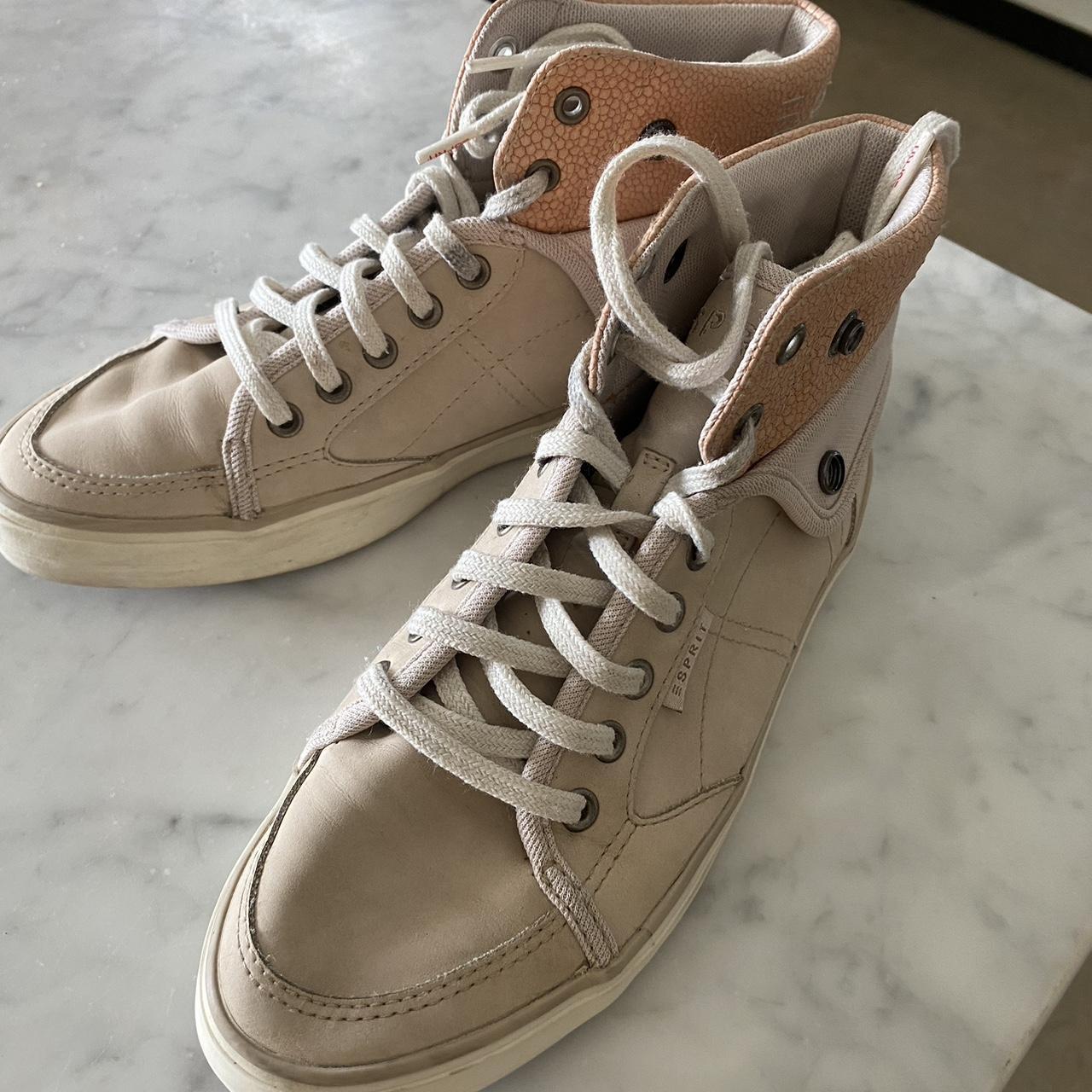 Espirit high tops Beige Good condition Size 7... - Depop